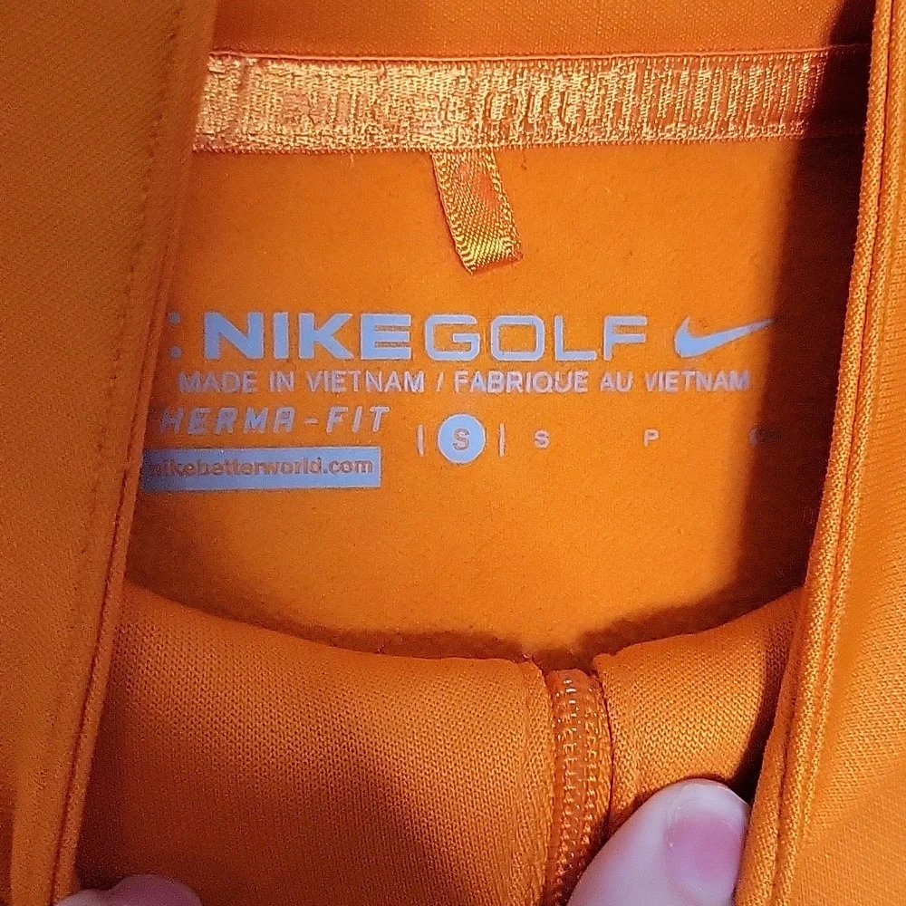 Nike Golf Bright Orange Fleece Lined Half Zip Jacket - Picture 6 of 10